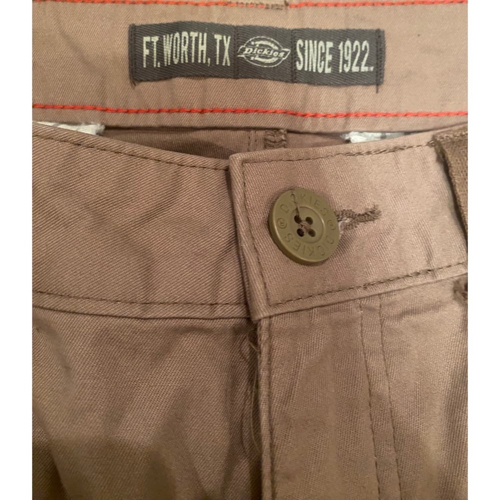 Dickies Womens Relaxed Fit Cargo Pants Brown Cotton Utility Straight Leg 8R - Picture 5 of 7